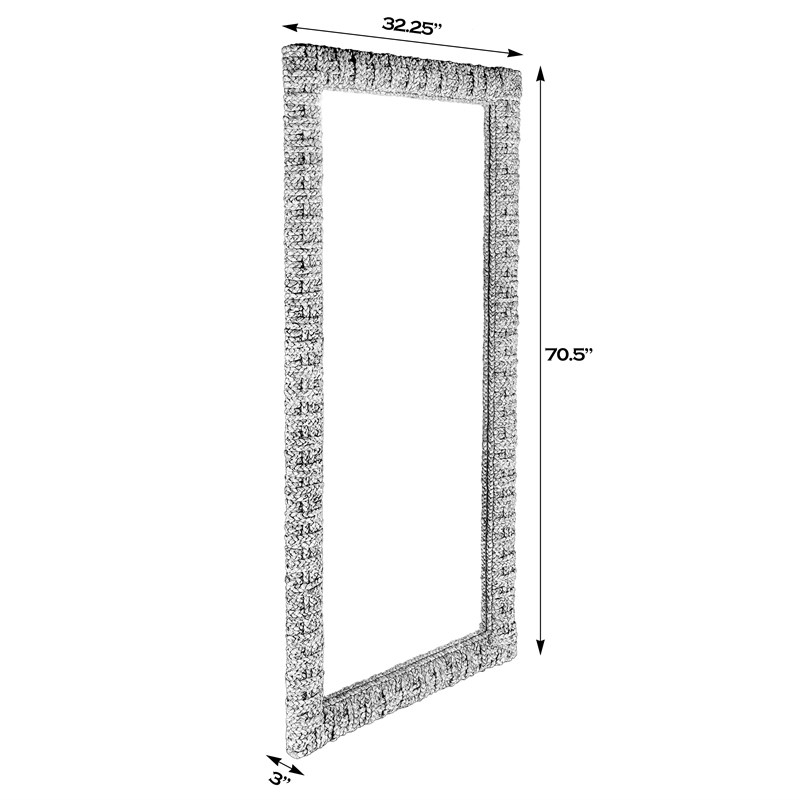 Beaumont Lane Modern Coastal Woven Floor Mirror in Banana Leaf