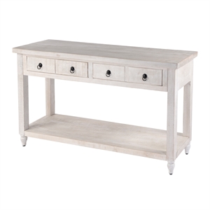 Beaumont Lane Farmhouse 54&quotW Solid Wood 2 Drawer Console Table in Gray