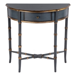 Beaumont Lane Traditional 31&quotW Demilune Wood Console in Pastel Blue