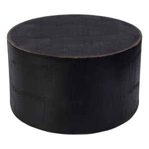 Beaumont Lane Transitional 31.5&quotW Round Steel Coffee Table in Bronze