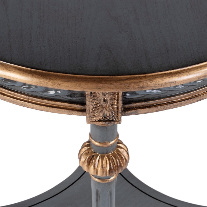 Beaumont Lane Traditional 24 in W Round Wood End Table in Pastel Blue