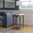 Beaumont Lane Traditional 24 in W Round Wood End Table in Pastel Blue