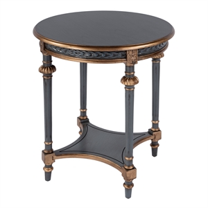 Beaumont Lane Traditional 24 in W Round Wood End Table in Pastel Blue