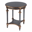 Beaumont Lane Traditional 24 in W Round Wood End Table in Pastel Blue