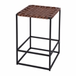 Beaumont Lane Mid-Century 24 in Seat Height Leather Counter Stool in Brown