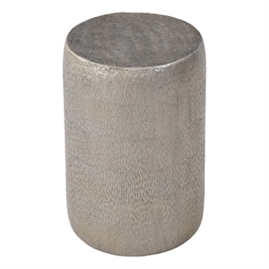 Beaumont Lane Modern 12&quotW Round Stainless Steel End Table in Gold