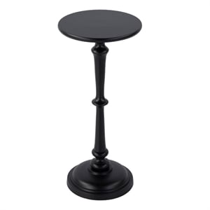 Beaumont Lane Transitional 10&quotW Round Metal Pedestal End Table in Bronze