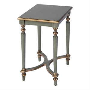 Beaumont Lane Traditional 18&quotW Rectangular Wood Side Table in Green