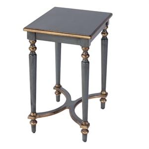 Beaumont Lane Traditional 18&quotW Rectangular Wood Side Table in Blue