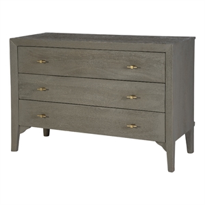 Beaumont Lane Traditional 46&quotW Wood 3 Drawer Dresser in Gray