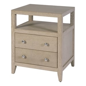 Beaumont Lane Transitional 21&quotW Wood 2 Drawer Nightstand in Taupe