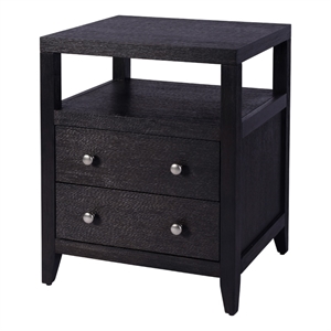 Beaumont Lane Transitional 21&quotW Wood 2 Drawer Nightstand in Coffee
