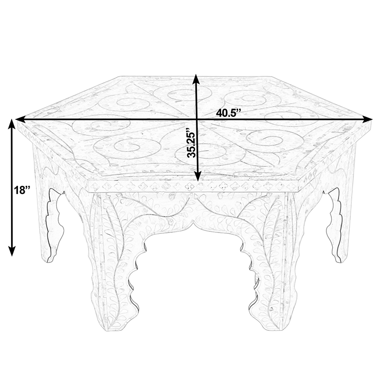 Beaumont Lane Traditional Hexagon Wood Coffee Table in White