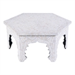Beaumont Lane Traditional Hexagon Wood Coffee Table in White