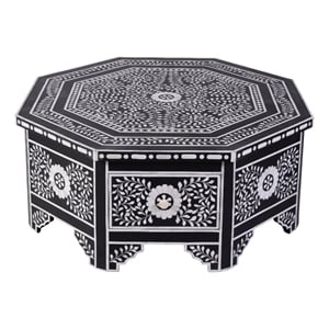 Beaumont Lane Traditional 40.25&quotW Octagonal Coffee Table in Black
