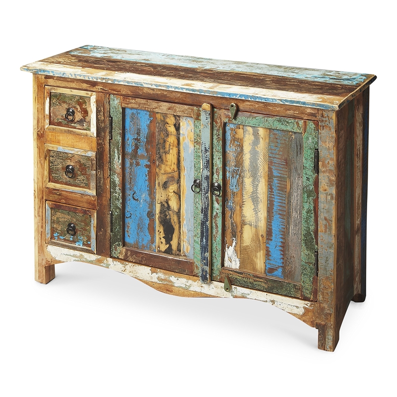 Beaumont Lane Transitional Reverb Rustic Sideboard in Chestnut Finish