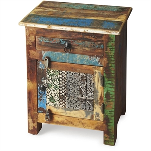 Beaumont Lane Transitional Reverb Rustic Wood Accent Chest Multi-Color
