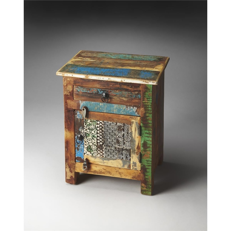 Beaumont Lane Transitional Reverb Rustic Wood Accent Chest Multi-Color