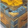 Beaumont Lane Transitional Painted Brass Inlay Wood Storage Trunk Multicolor