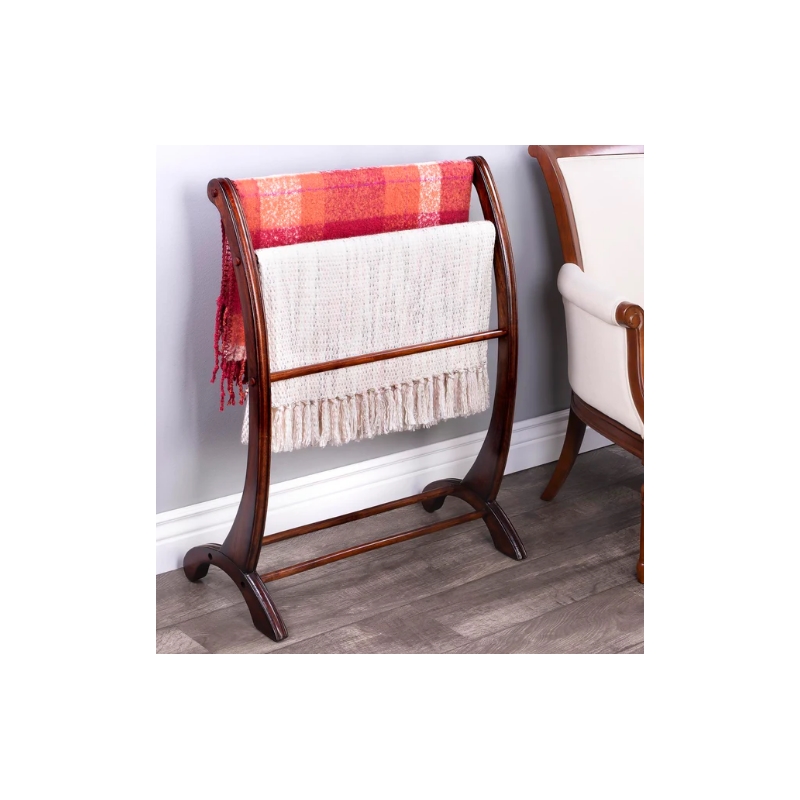Beaumont Lane Transitional Plantation Cherry Finish Blanket Stand