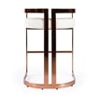 Beaumont Lane Contemporary Rose Gold & White Faux Leather Counter Stool
