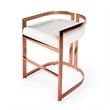 Beaumont Lane Contemporary Rose Gold & White Faux Leather Counter Stool