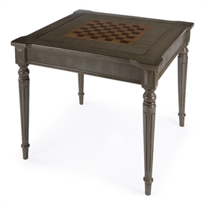 Beaumont Lane Modern Transitional Silver Satin Multi Game Table