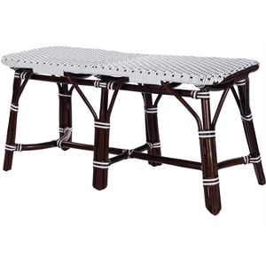 Beaumont Lane Modern Transitional Dark Brown Accent Rattan Bench