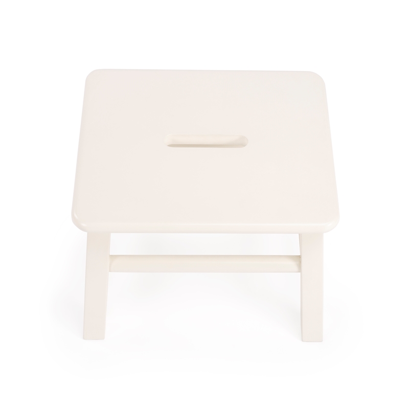 Beaumont Lane Traditional Solid Wood Accent White Step Stool