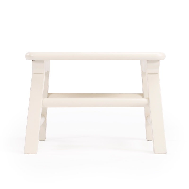 Beaumont Lane Traditional Solid Wood Accent White Step Stool
