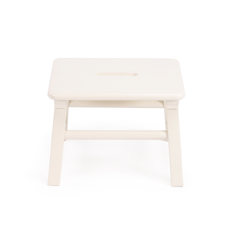 Beaumont Lane Traditional Solid Wood Accent White Step Stool