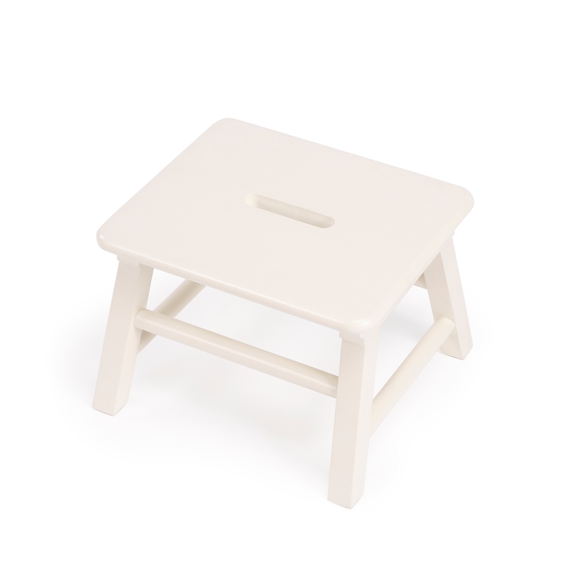Beaumont Lane Traditional Solid Wood Accent White Step Stool