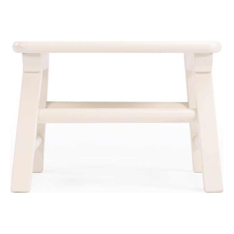 Beaumont Lane Traditional Solid Wood Accent White Step Stool