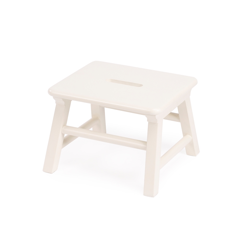Beaumont Lane Traditional Solid Wood Accent White Step Stool