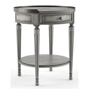 Beaumont Lane Modern Transitional Powder Gray Wood Accent Table