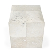 Beaumont Lane Contemporary White Hair On Hide With Silver Spots Ottoman