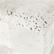 Beaumont Lane Contemporary White Hair On Hide With Silver Spots Ottoman