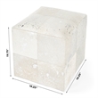 Beaumont Lane Contemporary White Hair On Hide With Silver Spots Ottoman