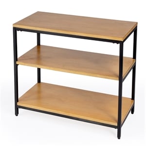 Beaumont Lane Contemporary 3 Shelf Wood & Iron Etagere Bookcase