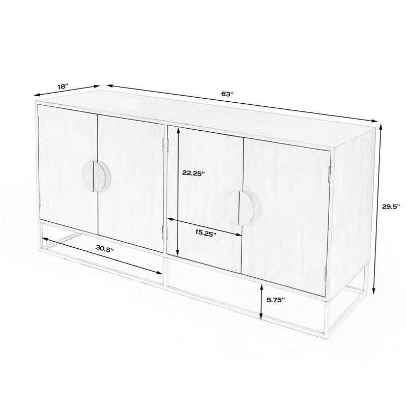Beaumont Lane Modern Transitional White Wooden Accent Sideboard