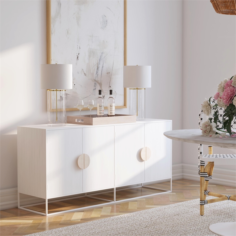 Beaumont Lane Modern Transitional White Wooden Accent Sideboard
