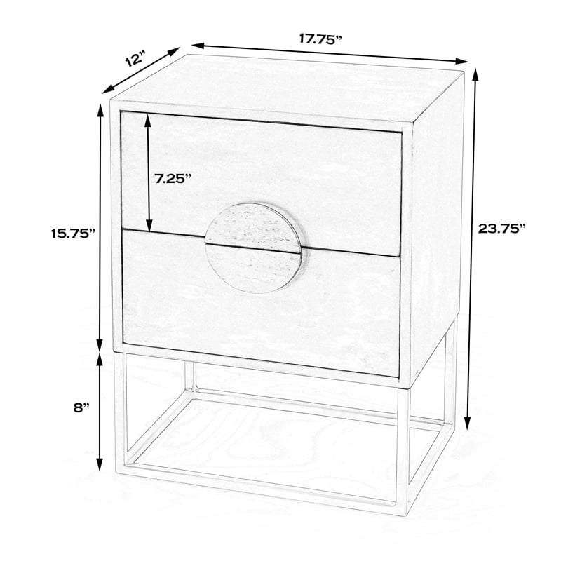Beaumont Lane Contemporary White Finish 2 Drawers Wood End Table