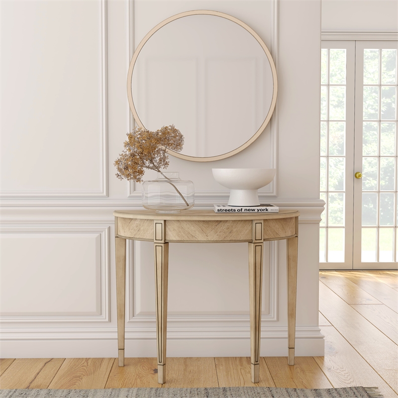 Beaumont Lane Traditional Antique Beige Finish Console Table