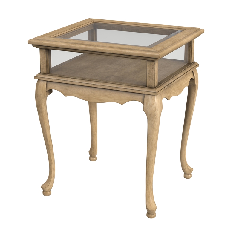 Beaumont Lane Traditional Antique Beige Finish Accent Curio Table