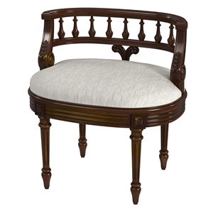 Beaumont Lane Traditional Antique Cherry Upholstered Vanity Seat