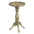 Beaumont Lane Traditional Antique Beige Scalloped Edge Accent Table