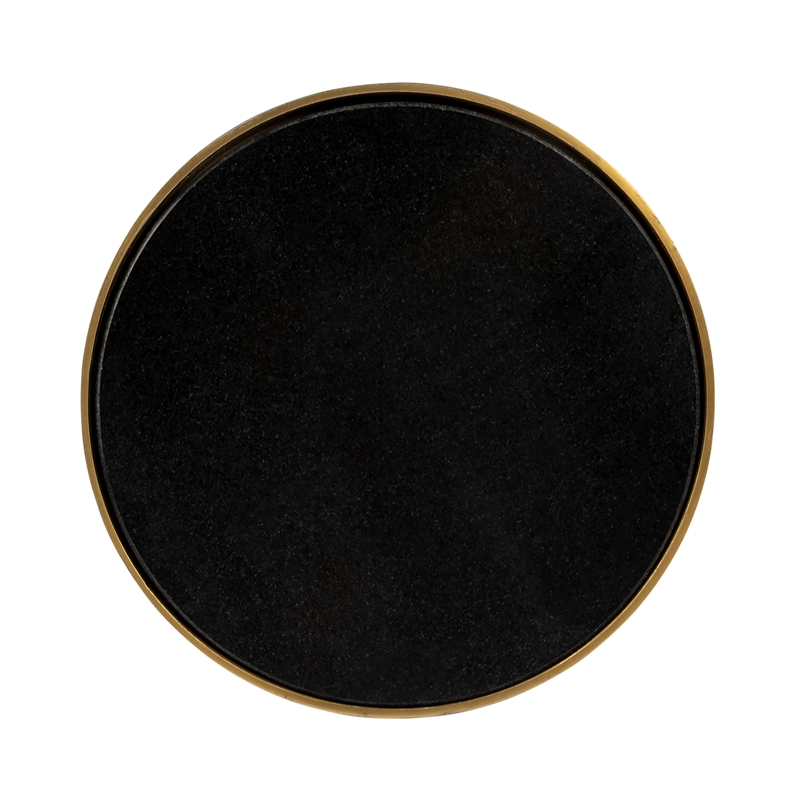 Beaumont Lane Transitional Granite & Acrylic Pedestal End Table