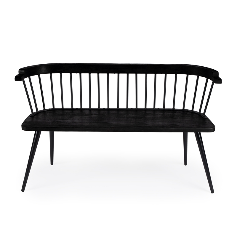Beaumont Lane Transitional Wood And Iron Spindle Back Bench - Black