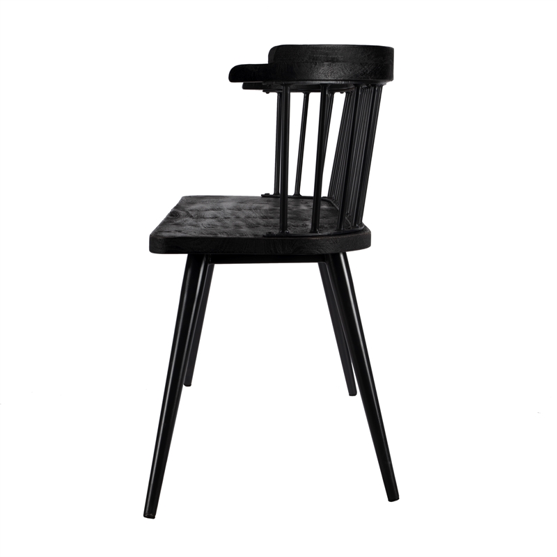 Beaumont Lane Transitional Wood And Iron Spindle Back Bench - Black