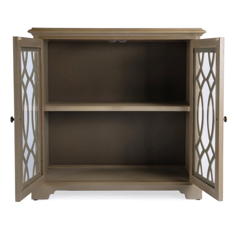 Beaumont Lane Traditional Farmhouse 2-Door Accent Cabinet in Brown